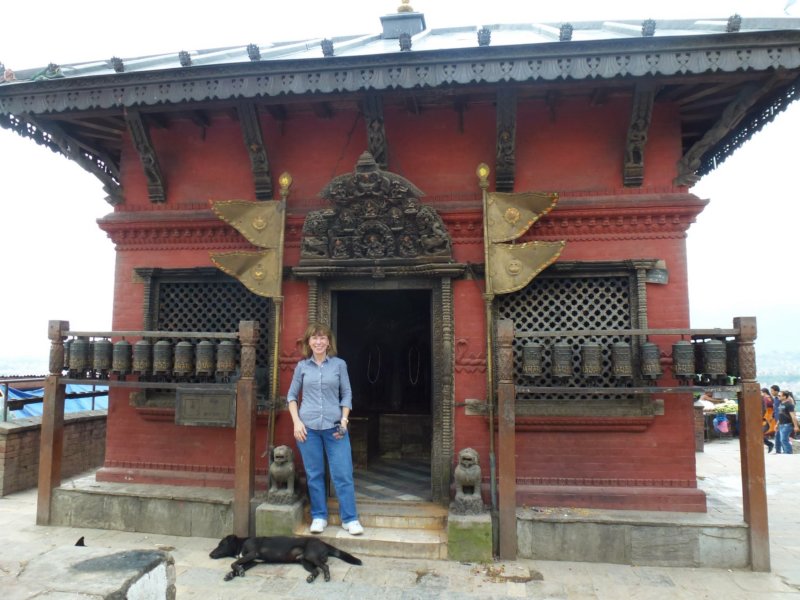44-Nancy at temple by Swayambhunath Stupa nancyattemplebyswayambhunathstupa.jpg
